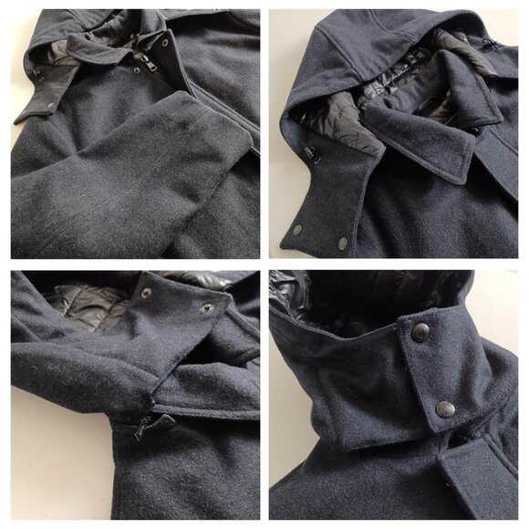 Calvin Klein Wool Blend Detachable Hood Coat - Picture 3 of 16